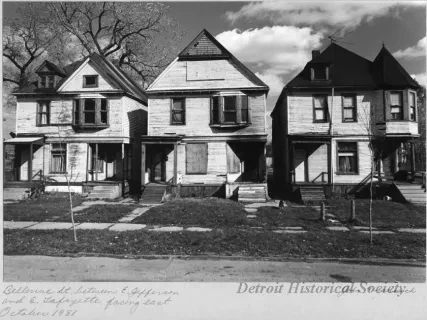 Print, Photographic - Belleview St. between E. Jefferson and E. Lafayette, facing east