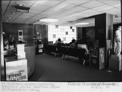 Print, Photographic - St. Joseph's Mercy Hospital; Ground Level Waiting Room; Information Desk
