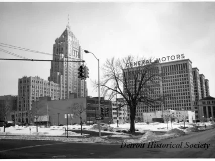 Print, Photographic - General Motors & Fisher Building, Third & Milwaukee