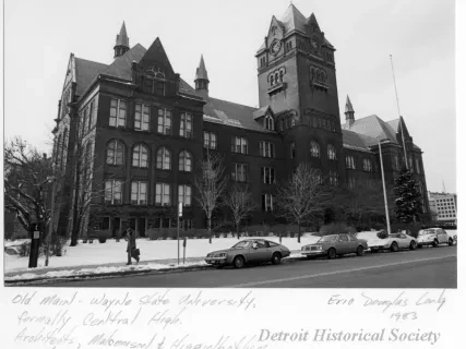 Print, Photographic - Old Main, Wayne State University, formally [sic] Central High School