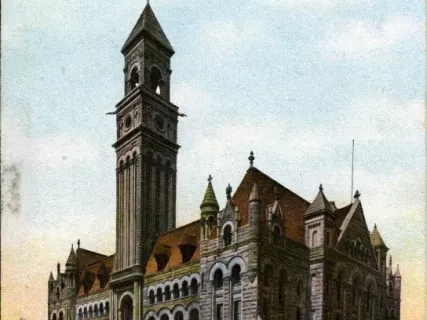 Postcard - Post Office, Detroit, Mich.