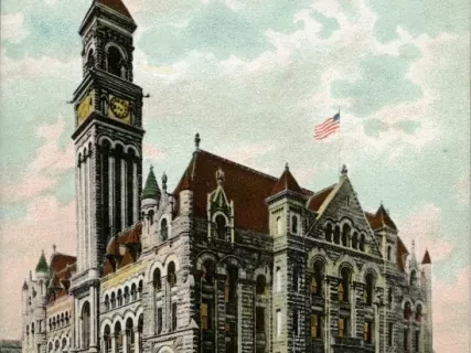 Postcard - Post Office and Federal Courts, Detroit, Mich.