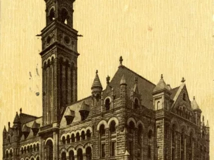 Postcard - Post Office. Fort Street. Detroit, Mich.