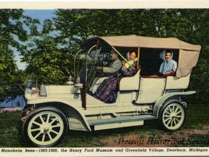 Postcard - Mannheim Benz - 1905-1909, the Henry Ford Museum and Greenfield Village, Dearborn, Michigan
