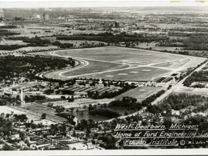 Postcard - West Dearborn, Michigan. Home of Ford Engineering Lab. & Edison Institute.