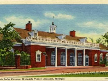 Postcard - Gate Lodge Entrance, Greenfield Village, Dearborn, Michigan