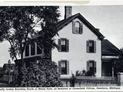 Postcard - Sally Jordan Boarding House of Menlo Park, as Restored at Greenfield Village, Dearborn, Michigan