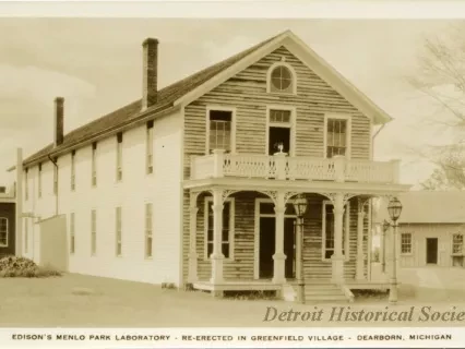 Postcard - Edison's Menlo Park Laboratory - Re-erected in Greenfield Village - Dearborn, Michigan