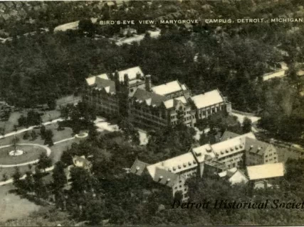 Postcard - Bird's-Eye View, Marygrove Campus, Detroit, Michigan.