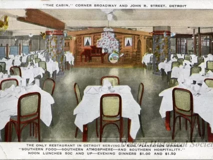 Postcard - "The Cabin," Corner Broadway and John R. Street, Detroit