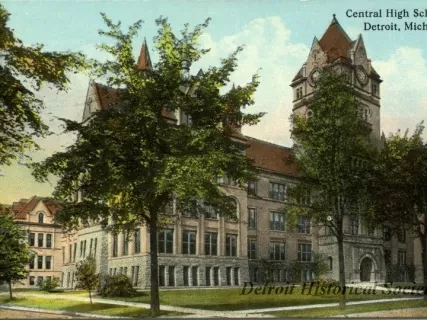 Postcard - Central High School, Detroit, Mich.