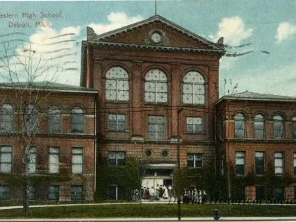 Postcard - Western High School, Detroit, Mich.