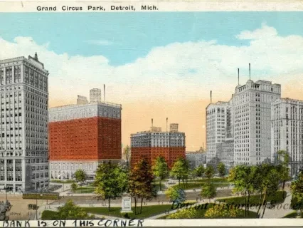 Postcard - Grand Circus Park, Detroit, Mich.
