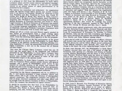 Booklet - Our Silver Anniversary Season, A Brief History of the Detroit Grand Opera Association