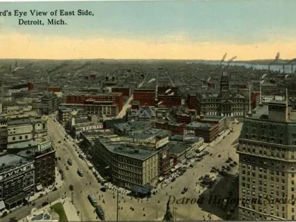 Postcard - Bird's Eye View of East Side, Detroit, Mich.