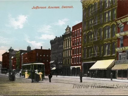 Postcard - Jefferson Avenue, Detroit.