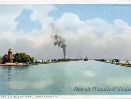 Postcard - Ste. Claire Ship Canal, Lower Entrance
