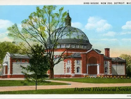 Postcard - Bird House, New Zoo, Detroit, Mich.