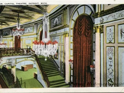 Postcard - Foyer, Capitol Theater, Detroit, Mich.