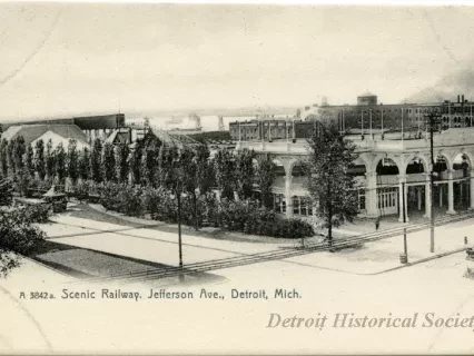 Postcard - Scenic Railway, Jefferson Ave., Detroit, Mich.