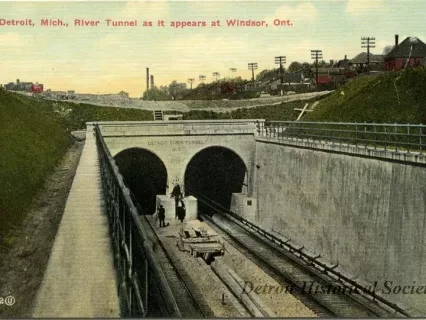 Postcard - Detroit, Mich., River Tunnel as it appears at Windsor, Ont.