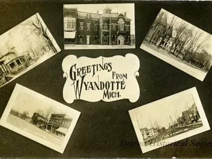 Postcard - Greetings from Wyandotte Mich.