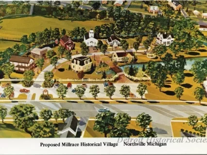 Postcard - Proposed Millrace Historical Village, Northville Michigan