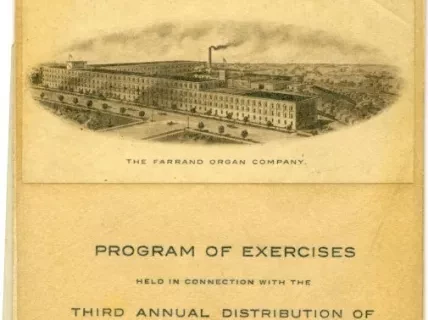 Program - Program of Exercises Held in Connection With the Third Annual Distribution of Prizes Awarded to the Employees of the Farrand Organ Company