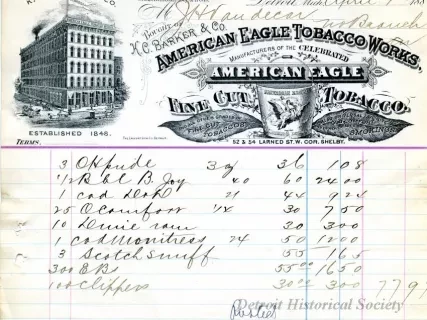 Receipt - American Eagle Tobacco Works