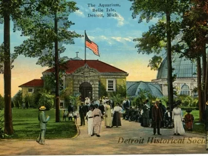 Postcard - The Aquarium, Belle Isle, Detroit, Mich.