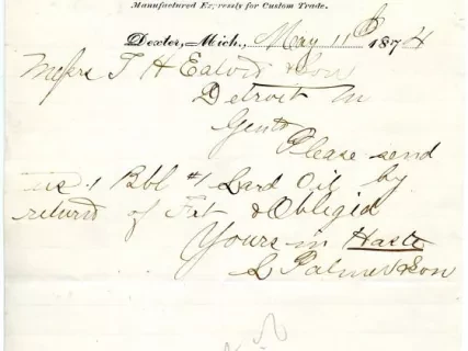 Letter - Dexter Woolen Mills