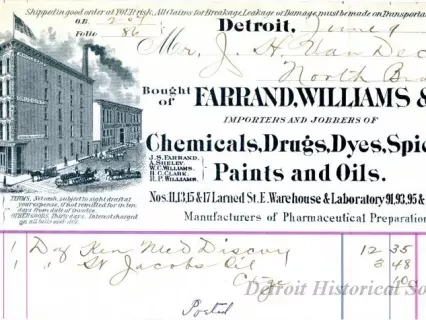 Receipt - Farrand, Williams & Co.
