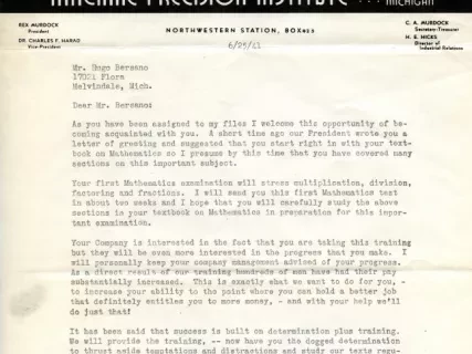 Letter - Machine Precision Institute