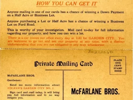 Postcard - McFarlane Bros.