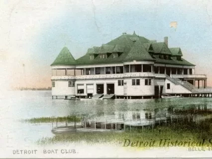 Postcard - Detroit Boat Club, Belle Isle.