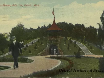 Postcard - Cedar Mound, Belle Isle, Detroit, Mich.