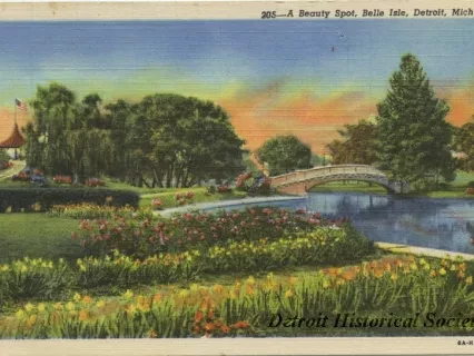 Postcard - A Beauty Spot, Belle Isle, Detroit, Mich.