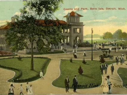 Postcard - Casino and Park, Belle Isle, Detroit, Mich.