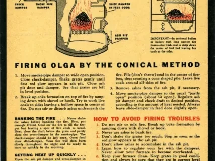 Card, Instruction - Talbot Lumber and Coal Company