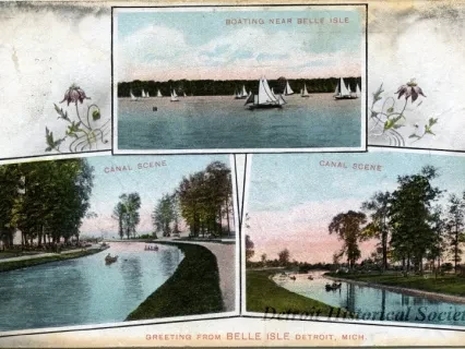 Postcard - Greeting from Belle Isle, Detroit, Mich.