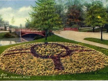 Postcard - Pansy Bed, Belle Isle, Detroit, Mich.