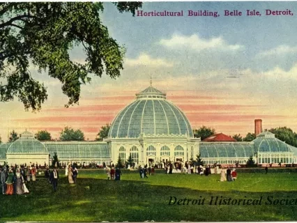 Postcard - Horticultural Building, Belle Isle, Detroit, Mich.