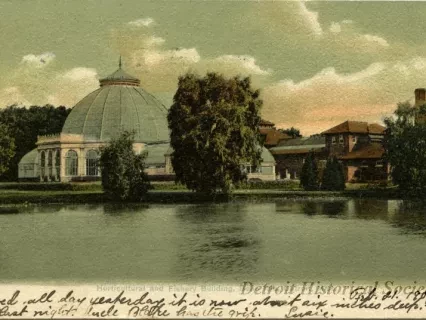 Postcard - Horticultural and Fishery Building, Belle Isle, Detroit, Mich.