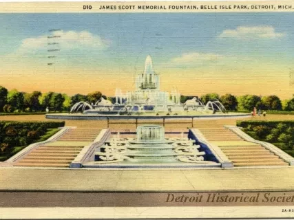 Postcard - James Scott Memorial Fountain, Belle Isle Park, Detroit, Mich.