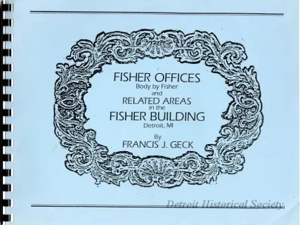 Booklet - Fisher Offices, Body by Fisher and Related Areas in the Fisher Building Detroit, MI