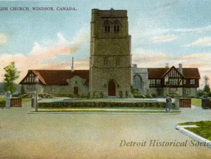 Postcard - English Church, Windsor, Canada.