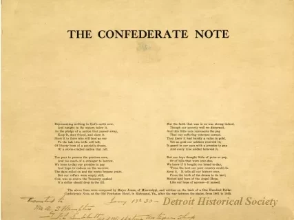 Poem - The Confederate Note
