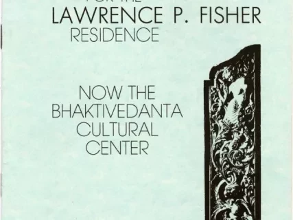 Pamphlet - Furniture Designs for the Lawrence P. Fisher Residence, Now the Bhaktivedanta Cultural Center, By Francis J. Geck.