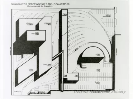 Image, Digital - Diagram of the Detroit-Windsor Tunnel Plaza Complex