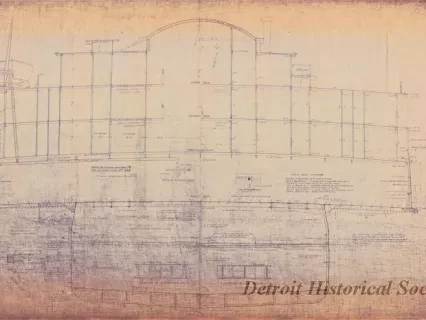 Blueprint - Midship Section,
Detroit & Buffalo [SS Greater Detroit and SS Greater Buffalo]